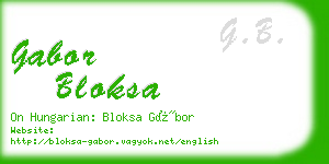 gabor bloksa business card